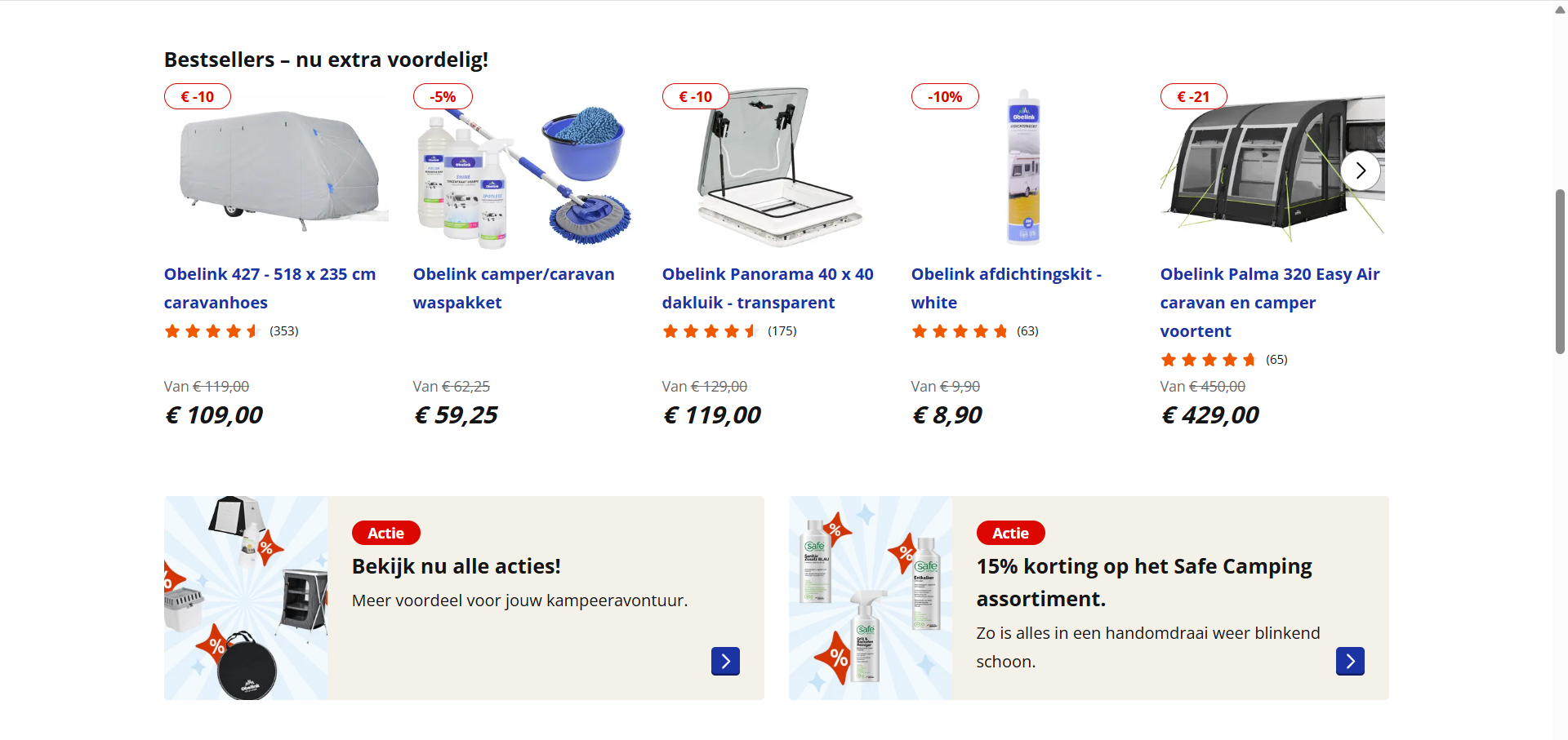 Obelink webshop onderkant