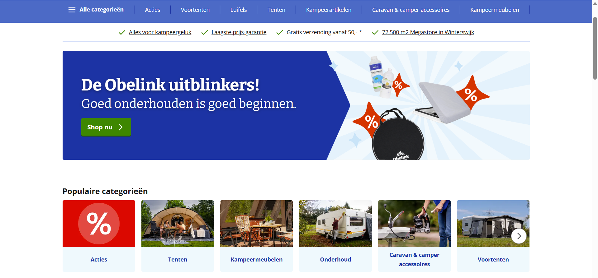 Obelink webshop bovenkant